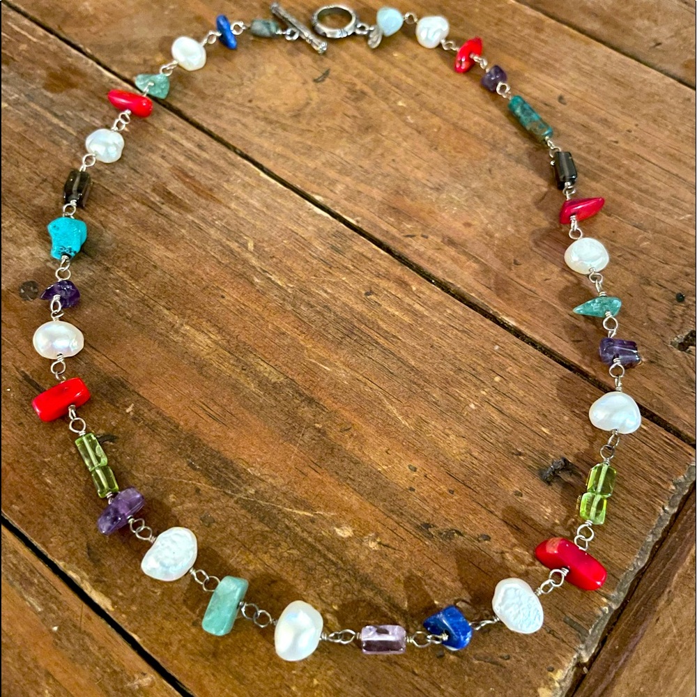 Silpada multi color Stone Necklace retired